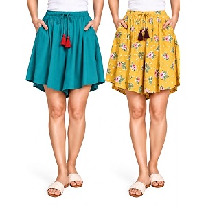 B STORIES Womens Viscose Printed Lounge Culotte