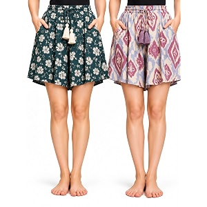 B STORIES Womens Viscose Printed Lounge Culotte