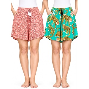 B STORIES Womens Viscose Printed Lounge Culotte