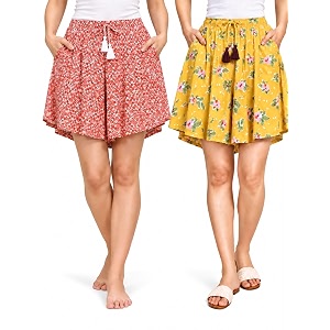B STORIES Womens Viscose Printed Lounge Culotte