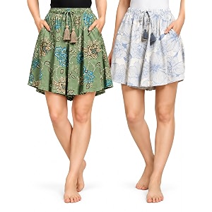 B STORIES Womens Viscose Printed Lounge Culotte