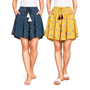 B STORIES Womens Viscose Printed Lounge Culotte