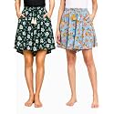 B STORIES Women's Viscose Printed Lounge Culotte Shorts (Pack of 2)