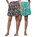 B STORIES Women's Viscose Printed Lounge Culotte Shorts (Pack of 2)