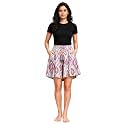 B STORIES Women's Viscose Purple Ekat Print Culotte Shorts (LCULO-001-24052_S, Small, Purple)