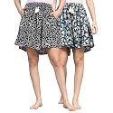 B STORIES Women's Viscose Printed Lounge Culotte Shorts (Pack of 2)