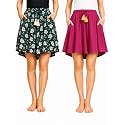 B STORIES Women's Viscose Printed Lounge Culotte Shorts (Pack of 2)