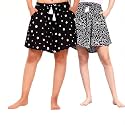 B STORIES Women's Viscose Printed Lounge Culotte Shorts (Pack of 2)