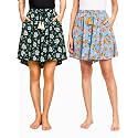 B STORIES Women's Viscose Printed Lounge Culotte Shorts (Pack of 2)