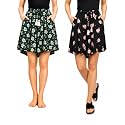 B STORIES Women's Viscose Printed Lounge Culotte Shorts (Pack of 2)