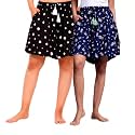 B STORIES Women's Viscose Printed Lounge Culotte Shorts (Pack of 2)