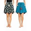 B STORIES Women's Viscose Printed Lounge Culotte Shorts (Pack of 2)