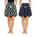 B STORIES Women's Viscose Printed Lounge Culotte Shorts (Pack of 2)