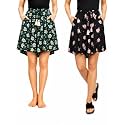 B STORIES Women's Viscose Printed Lounge Culotte Shorts (Pack of 2)
