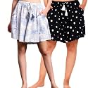 B STORIES Women's Viscose Printed Lounge Culotte Shorts (Pack of 2)