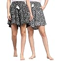 B STORIES Women's Viscose Printed Lounge Culotte Shorts (Pack of 2)