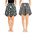 B STORIES Women's Viscose Printed Lounge Culotte Shorts (Pack of 2)