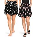 B STORIES Women's Viscose Printed Lounge Culotte Shorts (Pack of 2)