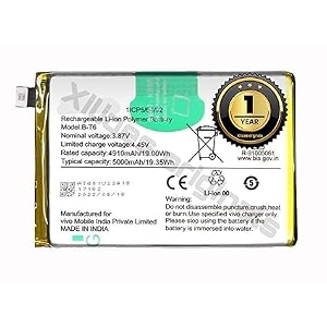 b-t6 battery for vivo t1 5g v2141 v2157  iqoo z6 5g i2127 battery with 1 year warranty aa3