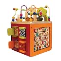 B. toys – Wooden Activity Cube – Activity Center with Alphabet – Educational Toys – Wooden Toys for Toddlers, Kids – 1 Year + – Zany Zoo
