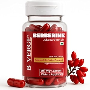 bverge berberine supplements 98 with milk thistle  weight loss for women amp men  ultra potent 600mg supplement  helps maintain healthy blood sugar cholesterol and supports pcos care 60 capsules pack of 1