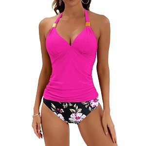 B2prity Womens Tankini Set Halter Tummy Control