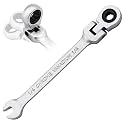 B4B BANG 4 BUCK 1/4 Wrench, Flex-Head Ratcheting Combination Wrench Industrial Grade 72 Teeth 12 Point Ratchet Box Ended and Open End Spanner Tools, SAE