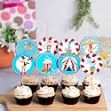 The Baaner Company | Set of 8 Carnival Cupcake Toppers | Colorful Party Decorations | Birthday Cake Picks | Kids Circus Theme Supplies