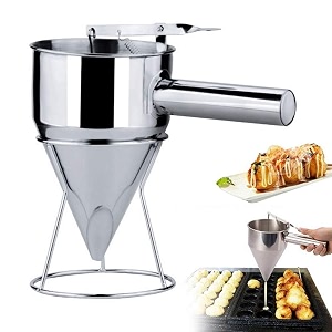 pancake batter dispenser stainless steel with stand funnel cake batter dispenser large hole stainless steel pancake batter dispenser funnel dispenser with stand for takoyaki and baking