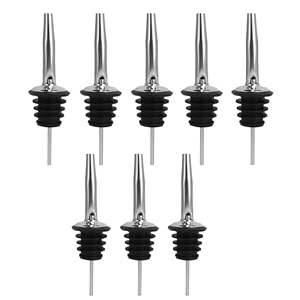 bab louie amp co metal pourer  stainless steel pouring spouts for liquor wine syrup olive oil amp spirits bartender bottle pourer with tapered spout perfect for home restaurant bar pack of 8