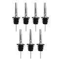 Bab Louie & Co. Metal Pourer | Stainless Steel Pouring Spouts for Liquor, Wine, Syrup, Olive Oil & Spirits, Bartender Bottle Pourer with Tapered Spout, Perfect for Home, Restaurant & Bar (Pack of 7)