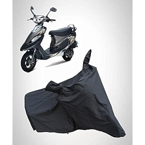 tvs scooty pep plus waterproof bike body cover  snow  sun amp dust protection easy to clean  belt with lock