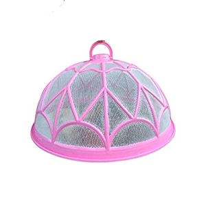 babbu food dome round plastic net food cover kitchen table flies mosquitoes insect proof dining tables covers rice vegetable covers for anti fly mosquito mesh pink small