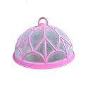 Babbu Food Dome Round Plastic Net Food Cover Kitchen Table Flies Mosquitoes Insect Proof Dining Tables Covers Rice Vegetable Covers for Anti Fly Mosquito Mesh (Pink (Small))