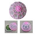 Babbu Food Dome Round Plastic Net 12.75 Inch Food Cover Kitchen Table Flies Mosquitoes Insect Proof Dining Tables Covers Rice Vegetable Covers for Anti Fly Mosquito Mesh (Pink)