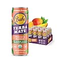Babe Organic Yerba Mate Energy Drinks | NO ADDED SUGAR | 150mg Plant-Based Caffeine | Natural Yerba Mate Tea with No Crash, No Jitters - Peach Mango NO ADDED SUGAR (12 x 12oz cans)