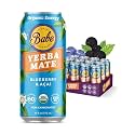 Babe Organic Yerba Mate Energy Drinks | 150mg Plant-Based Caffeine | Natural Yerba Mate Tea with No Crash, No Jitters - Blueberry Açaí (12 x 16oz Cans)