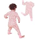 babee Reshinee Viscose Derived from Bamboo Baby Footie Pajamas Convertible Newborn Sleeper for Baby Girl Zipper Onesie 0-24M