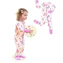 babee Reshinee Viscose Derived from Bamboo Baby Footie Pajamas Convertible Newborn Sleeper for Baby Girl Zipper Onesie 0-24M