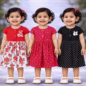 babeezworld Baby Girls Midi Knee Length Casual