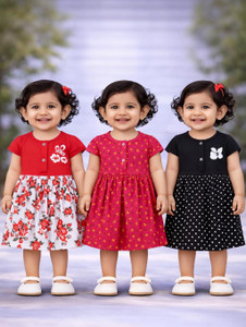 babeezworld Baby Girls Midi Knee Length Casual