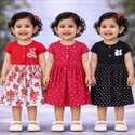 babeezworld Baby Girls MidiKnee Length Casual Dress