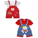 babeezworld Dungaree for Boys &amp; Girls Casual Printed Pure Cotton-Pack of 2 (Multicolour)