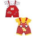 babeezworld Dungaree for Boys &amp; Girls Casual Printed Pure Cotton-Pack of 2 (Multicolour)