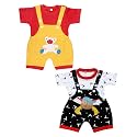 babeezworld Dungaree for Boys &amp; Girls Casual Printed Pure Cotton-Pack of 2 (Multicolour)