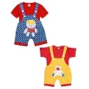 babeezworld Dungaree for Boys &amp; Girls Casual Printed Pure Cotton-Pack of 2 (Multicolour)