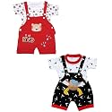 babeezworld Dungaree for Boys &amp; Girls Casual Printed Pure Cotton-Pack of 2 (Multicolour)