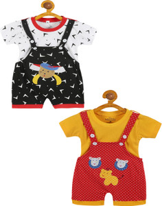 babeezworld dungaree for boys  girls casual applique pure cotton