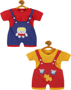 babeezworld dungaree for boys  girls casual applique pure cotton