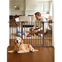 Babelio 29-55" Extra Wide Baby Gate with Door, PressGuard P7, Brown